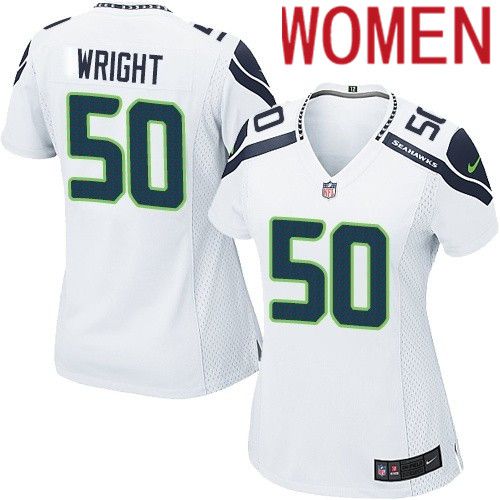 Women Seattle Seahawks #50 K.J. Wright Nike White Game NFL Jersey->women nfl jersey->Women Jersey